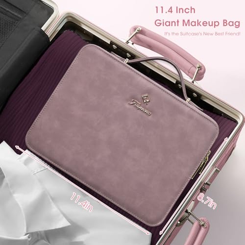 Faquenc Makeup Case with LED Lighted Mirror 11.4 Inch Travel Makeup Bag Adjustable Brightness in 3 Colors Cosmetic Organizer Artist Storage Bag with Dividers Brush Holder Bag Vanity Purple - color: WA-Purple 11.4 Inch, size: 2-Medium