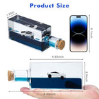 Honsheng Unsinkable Truck Pickup Car Toy Model Acrylic Paperweight Desk Decorations Liquid Wave Cruise Ship Fluid Drift Bottle Boat in a Box Toys - size: Large