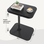TV Tray Table, Adjustable Height, Flip-Top, Snack Side Table with 360° Swivel and 180° Tilt, C Shaped End Table for Couch, Sofa, Bed, Recliner, Black - color: Black