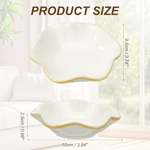 uxcell Candle Holder Plates, 4 Inch Ceramic Candle Tray Tealight Incense Holder Dish Candlestick for Tea Light Aromatherapy Wedding Rustic Vintage Home Decor, Lotus Leaf White - color: White