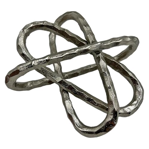 Pemberly Row 8" Wide Handmade Aluminum Decorative Abstract Sculpture, Nickel Finish, Contemporary Lightweight Design for Living Room, Bedroom, Office Decor - color: Nickel