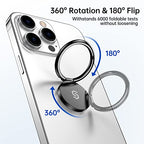 Syncwire Cell Phone Ring Holder Stand, 360 ° Rotation Finger Ring Kickstand Polished Metal Phone Grip Compatible with iPhone, Samsung, LG, Sony - color: Black, size: 1 Pack