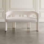 Jofran Gwen Modern Luxury Jacquard Fabric Upholstered Hallway Bedroom Sculpture Bench, 49" W X 22" D X 29.5" H, Natural - color: Natural