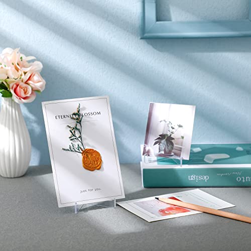 Bucherry 20 Packs Card Display Stand 3.4" Acrylic Easel Stands Mini Picture Coin Display Easel Holder Baseball Sports Card Trading Graded Holder for Challenge Coin Photo Frame Medal Watch (Clear) - color: Clear