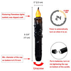 CVHOMEDECO. Real Wax Hand Dipped Battery Operated LED Timer Taper Candles Rustic Primitive Flameless Lights Décor, 6-3/4 Inch, Matt Black, 6 PCS in a Package - color: Matt Black 6 PCS