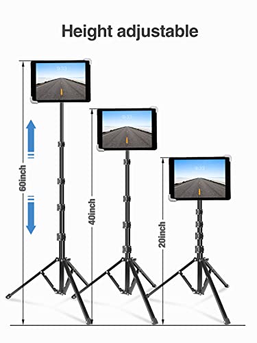 Elitehood iPad Tripod Stand, 65 Inch Height Adjustable Stand Holder with 360 Rotating Floor Tripod for 9.5-14.5 Inch Tablets - size: 9.5-14.5 inch