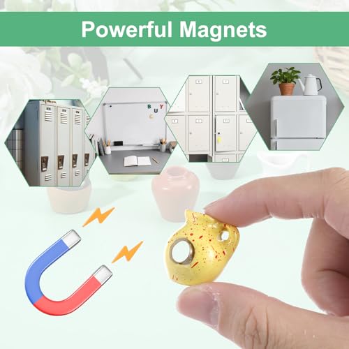 5 Pcs Cute Fridge Magnets, Mini Vase Magnets for Fridge Tiny Vase Fridge Magnets for Refrigerator Fridge Locker Decoration Kitchen Office Accessories (Without Flower)