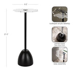 Kate and Laurel Acari Modern Pedestal Drink Table, 10 x 10 x 22, Clear Acrylic and Black, Decorative End Table with Scalloped Acrylic Tabletop for Use as Small Plant Stand or Cute Living Room Accent