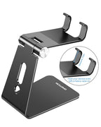 OMOTON Adjustable Cell Phone Stand, C2 Aluminum Desktop Phone Holder Dock Compatible with iPhone 15 14 13 Xs XR 8 Plus 7 6, Samsung Galaxy, Google Pixel, Android Phones, Black - color: Black