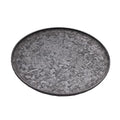 Funerom Round Galvanized Metal Tray Decorative Tray Corrugated Edges (12.6 inch) - size: 12.6"
