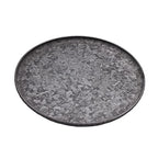 Funerom Round Galvanized Metal Tray Decorative Tray Corrugated Edges (12.6 inch) - size: 12.6"