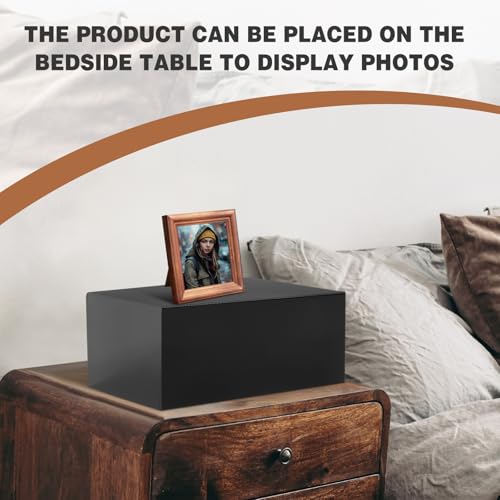 Chunful Black Acrylic Display Box Riser Trophy Base Acrylic Pedestal Stand Block Versatile Trophy Diorama Base and Storage for Photography Home Office Decor Showing (12" L X 7.75" W X 6" H) - size: 12" L X 7.75" W X 6" H