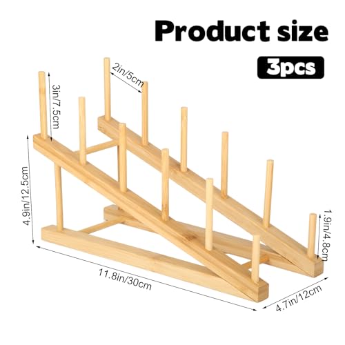 Rainmae 3 Pack Small Art Drying Rack Art Storage Rack for Classroom 5 Layers Paint Display Rack Wood Storage Stand for Canvas, Art Storage Organizer for Painting Canvas, Wooden Tabletop Art Rack - color: 3 Pack