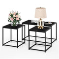 Furinno Camus Modern Living Room Coffee Table with 2 End Tables Set, Americano - color: Americano, size: 3 in 1