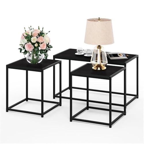 Furinno Camus Modern Living Room Coffee Table with 2 End Tables Set, Americano - color: Americano, size: 3 in 1