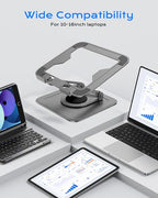 Adjustable Laptop Stand for Desk with 360 Base, Ergonomic Laptop Riser, Mount, Holder Notebook Computer Stand for MacBook Air Pro, HP, Dell, XPS, HP 16" Laptops - Gray - color: Gray