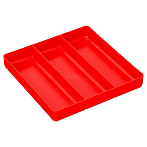 ERNST MFG Tool Garage Organizer Tray, Red, 3-Compartments - Made in the USA - color: Red, size: 3-Compartments