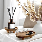 Vaveren Small Wooden Riser Wooden Pedestal for Display Tray Display Riser for Entry Table Farmhouse Kitchen Tabletop Centerpieces , Oval 11.8x19.8x4.3cm - color: Oval 11.8x19.8x4.3cm