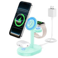 Hevanto 2026 3 in 1 Wireless Charging Station for Apple MagSafe Charger, 15W Fast Mag-Safe Charger Stand for iPhone 17 16 15 14 13 12 Apple Watch AirPods Compatible with MagSafe, Mint - color: Mint Green