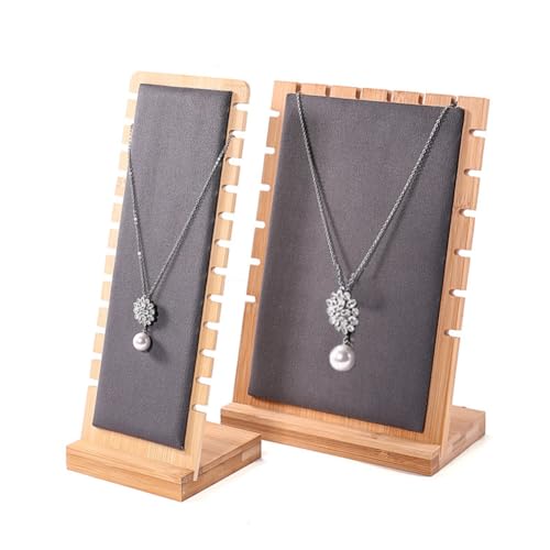 Necklace Display Stands for Selling Necklace Holder Necklace Display Storage Jewelry Display Storage Set 3PCS (Gray) - color: Gray