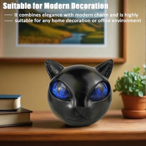 Luxury Black Cat Sculpture Resin Mini Cat Ornament - Elegant Home or Office Decor