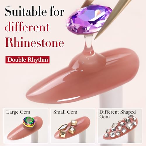 Double Rhythm 0.5 Oz 3D Nail Gel Art Sculpting No Wipe for Designs DIY Nail Art for Drawing, Molding,and Decoration (Clear Rhinestone Glue) - color: Rhinestone Clear