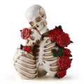 BANOMII Gothic Skeleton Couple Figurine Statues for Home Decor, Goth Wedding for Him and Her, Spooky Skull Sculpture Bedroom Decor for Couples, Oddities Halloween Decorations