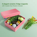 rhinocats Mini Vase Magnets for Fridge, Cute Magnetic Ceramic Vases for Refrigerator Kitchen Locker Office (4 Pack) - color: Mini Ceramic Vases 4-pcs