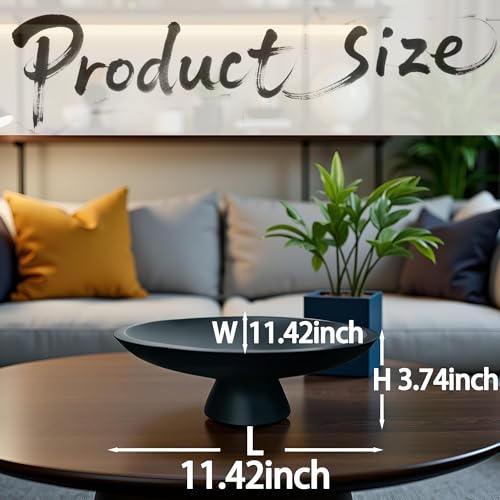 11.5" Large Decorative Bowl decor - Decorative Bowls for Home Decor,Modern Home Decor,Ruffle Decor key bowl,bowl for keys,Black - color: 11.42"Black