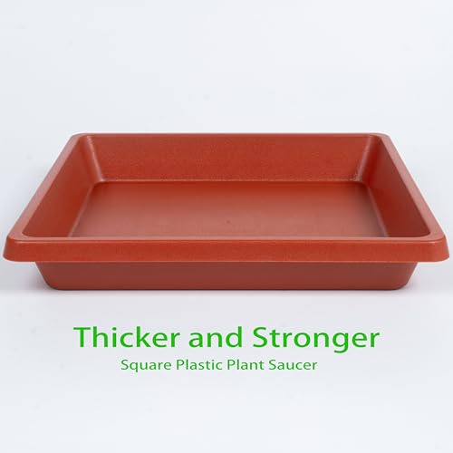 Plant Saucer 12 Inch Square 2 Pack, Plastic Plant Drip Trays, Plant Saucers for Indoors and Outdoors, Flower Pot Saucers, Saucers for Potted Plants, Planter Saucer, Plant Water Catcher Trays for Pots - color: Terra Cotta, size: 12"(2Pack)