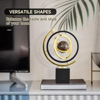 Modern Decorative Globe Sculpture, Black and Gold, Matel Base, Orbital Design, Contemporary Home Decor, Metal Art Piece