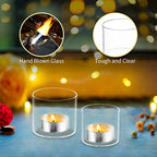 Votive Tea Light Candle Holders - Mini Clear Glass Tealight Holder as Candlelit Dinner Party Events Birthday Wedding Reception Centerpiece Decor Accessories, 10pcs+Extra 2 - size: 1.8x1.5inch