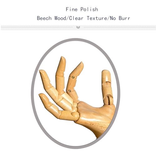 Mannequin,Mannequin Hand,Hand Model,Hand Mannequin for Nails,Drawing Mannequin Wooden Hand,Wooden Mannequin,Wood Hand,Hand Model for Drawing,Male Hand of Right. - color: Male_right 7.9 in