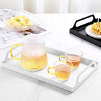 VANRA Metal Serving Tray Portable Bed Tray with Handles for Coffee Table, Living Room, Kitchen and Bathroom (White) - color: White