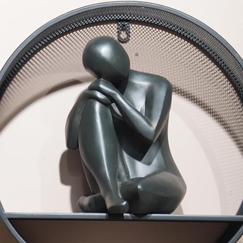 Guichifun Thinker Statue Resin Abstract Sculpture - Collectible Woman Figurine Art Home Office Bookshelf Decorative Objects Desktop Black Decor for Men&Women 5.25 X 6.25 X 8.5 Inch