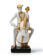HAUCOZE Music Decor Musician Statue Cello Sculpture Figurine Music Lovers Gift for Studio Living Room Office 10 Inch
