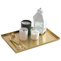 FREELOVE Gold Tray for Bathroom Vanity Brass Decor, Small Candle Holder, Rectangle Soap Dish, Brushed Square Plate, Coffee Table Toilet Back Modern Antique, 10''X15'' - size: 15" x 10" x 0.6"