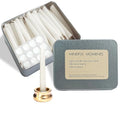 Meditation White Taper Candles Set, 20 Minute Unscented Mini Prayer Candles, 30 pcs Small Wishing Candle with Brass Candle Holders for Home Yoga - color: Unscented White, size: 30 Pack