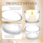 4 Pcs Clear Glass Candle Holders Cylinder Tea Light Candle Holders for Weddings Birthdays Parties Home Decor