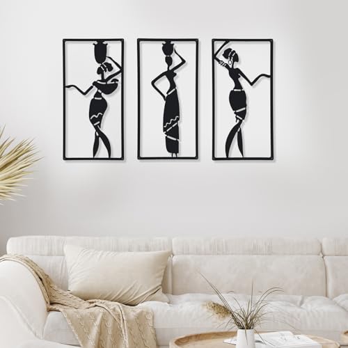 CHENGU 3 Pieces Metal Minimalist Abstract Woman Wall Art Line Drawing Wall Art Decor Single Line Female Home Hanging for Kitchen Bathroom Living Room(Artistic Body) - style: Artistic Body