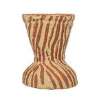 Creative Co-Op Round Decorative Hand-Painted Paper Mache Taper Holder, Brown and Beige