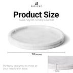 Radicaln Marble Serving Tray 10" Inches White Handmade Round Tray for Party Modern Fruit and Serving Bowl for Entertaining, Candle Dish and Plate for Kitchen