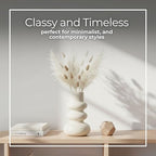 Stoneware Decorative Vase – Flower Vases for Fresh or Dried Stems, Living Room, Entry, or Office Accent, Modern Home Decor Sculptural Design With Soft Curves – 10" – Ivory White