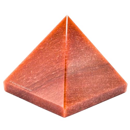 Amazing Gemstone Carrot Jasper Pyramid Crystal Healing Stones - 2" Great Pyramid Figurine of Natural Stone Pyramid for Meditation, Reiki, Chakra Balancing and Crystal Pyramids Grid - color: Carrot Jasper