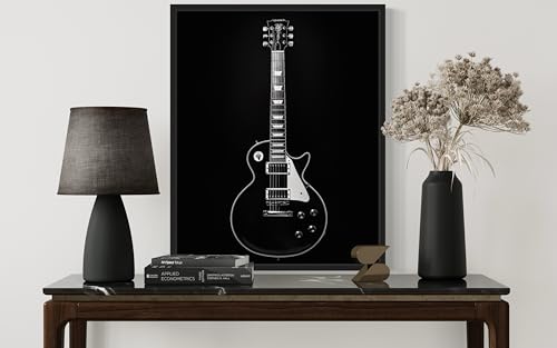 Electric Guitar Art Music Poster - Musical Instrumental Wall Art Print - Black and White - Photography Musical Art - Bedroom or Office Living Room Decor 137 (Electric Guitar, 16 x 20 inches, Unframed) - color: Electric Guitar, size: 20"L x 16"W