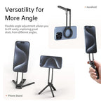 ULANZI MA30 Magnetic Phone Tripod Stand for iPhone - Aluminium Maglock Smartphone Mini Tripod Pocket Cell Phone Stand Strong Magnet Quick Mount Compatible with iPhone 17 16 15 14 13 12 Series, Black - color: Black