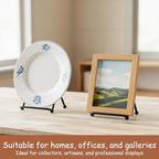 Skrfren 2PCS Small Display Stand, 2 Inch Small Plate Holder Display Stands Mini Metal Black Frame Stand Picture Frame Stands, Plate Holder for Displaying Photo Coaster Collectibles Book Mobile Phone