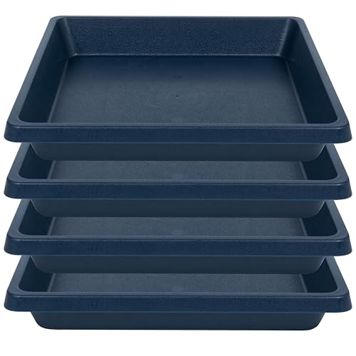 Plant Saucer 12 Inch Square 4 Pack, Plastic Plant Drip Trays, Plant Saucers for Indoors and Outdoors, Flower Pot Saucers, Saucers for Potted Plants, Planter Saucer, Plant Water Catcher Trays for Pots - color: Blue, size: 12"(4Pack)