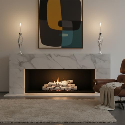 Artistic Cast Stainless Steel Taper Candle Holder - 9.5 Inch Modern Sculpture Design, Hand-Polished Wedding & Dining Table Centerpiece - 1-Piece Indoor/Outdoor Decor (Luxury Gift)