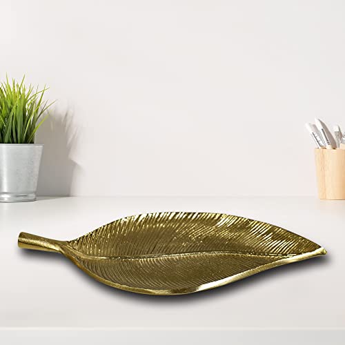 BBH Home's Handmade Gold Novelty Shaped Aluminium Tray 10.82 x 6.10 x 0.78 AMBBVK037AB2020 - color: Gold